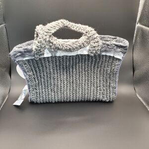 Gray Knit Women's Handbag